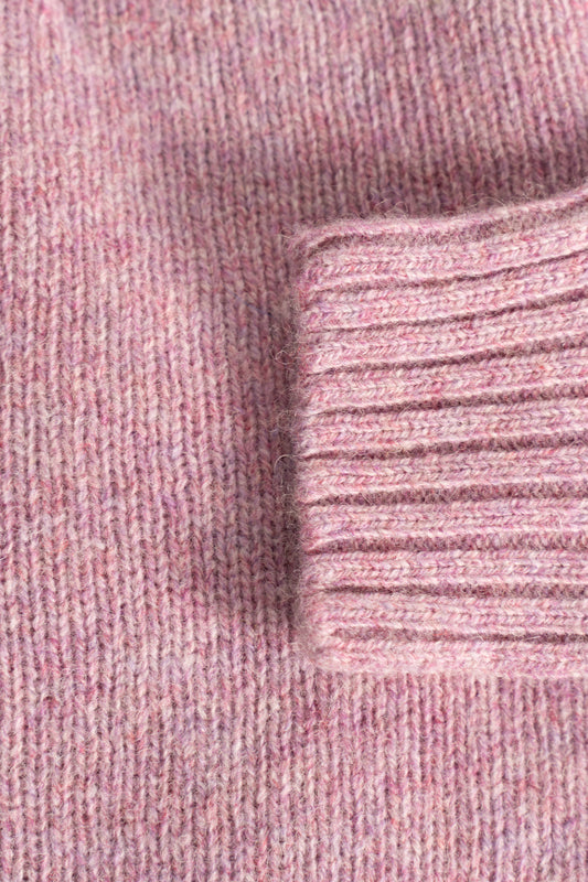 Harley Of Scotland - Pull Shetland Col Rond (Sweetpea)