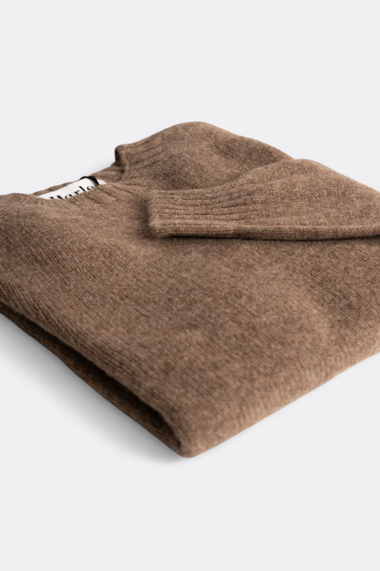 Harley Of Scotland - Pull Shetland Col Rond (Tundra)