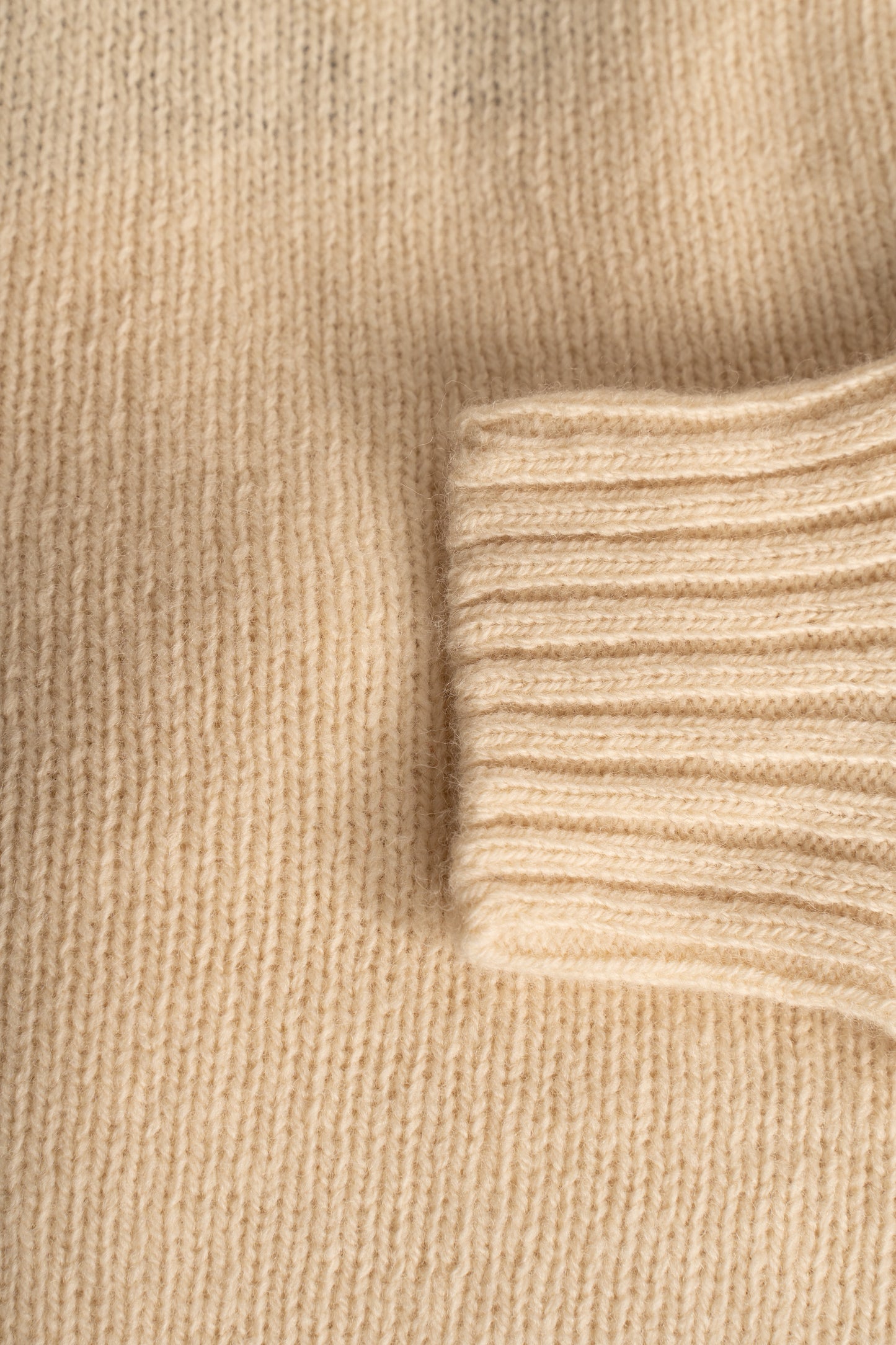 Harley Of Scotland - Pull Shetland Col Rond (Vanilla)