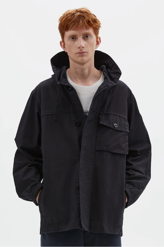MHL. Margaret Howell Hooded Jacket Indigo Twill | Veste Coton Pigmenté | Edgar Bdx