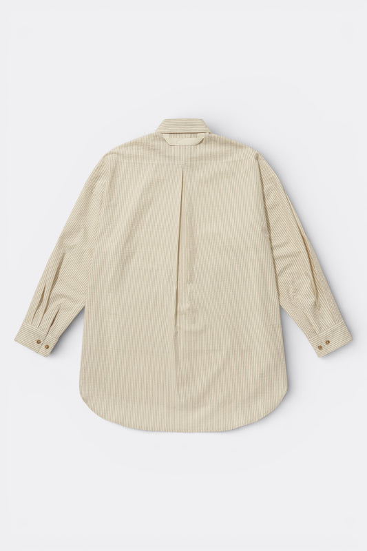 Merely Made - Classic Seersucker Stripe Over Shirts (Ecru Beige)