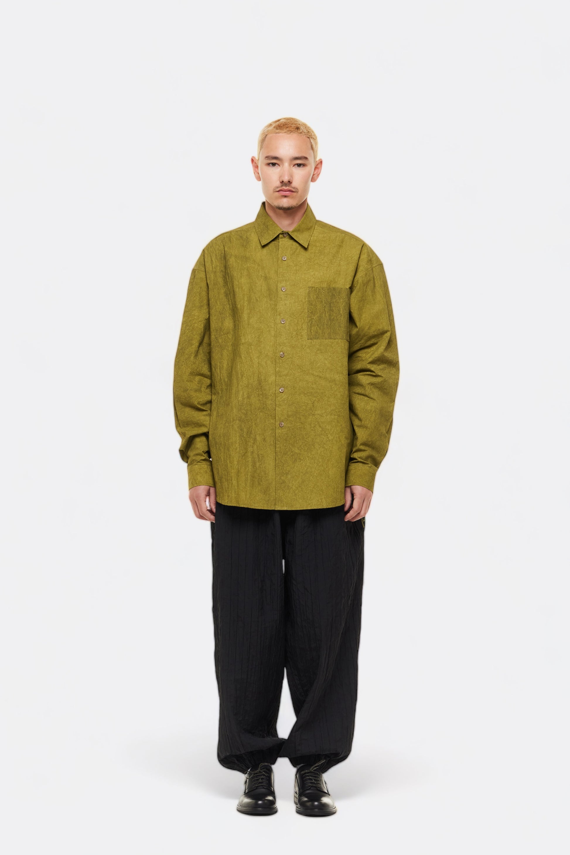 Merely Made - Merely Natural Dyed Lazy Over Shirt (Olive Green) 