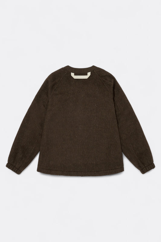 Merely Made - Merely Premium Wool Blend Melton Berkut Cardigan (Van Dyke Brown)