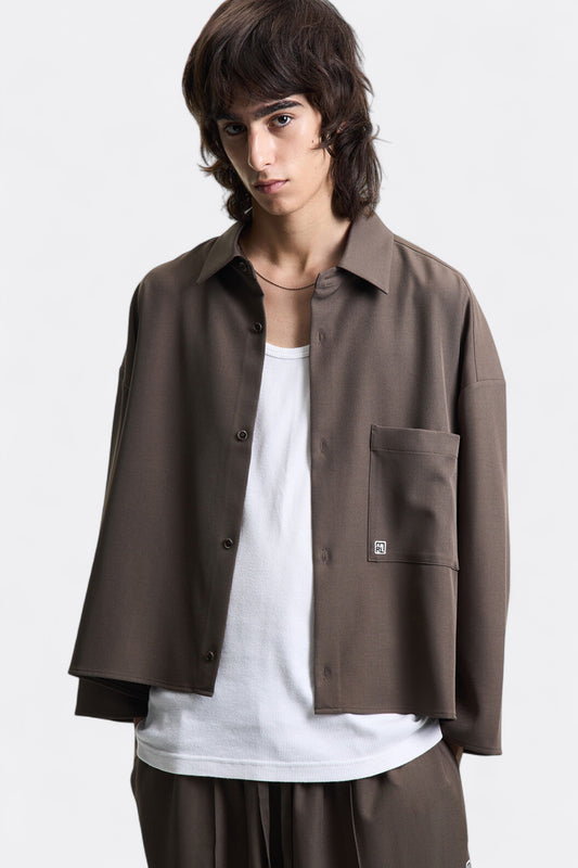 Merely Made - Merely Us Cropped Shirts (Dark Taupe)