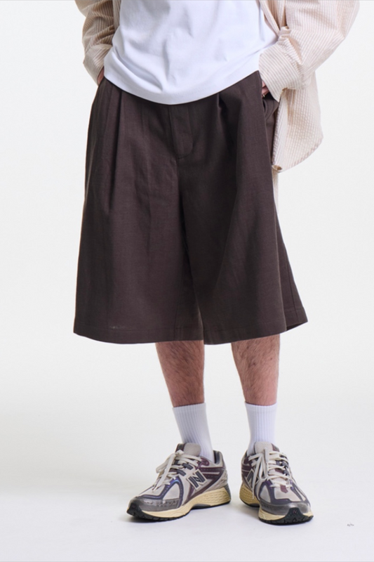 Merely Made - Nomadic Relaxed Wide Shorts (Ebony Oak)