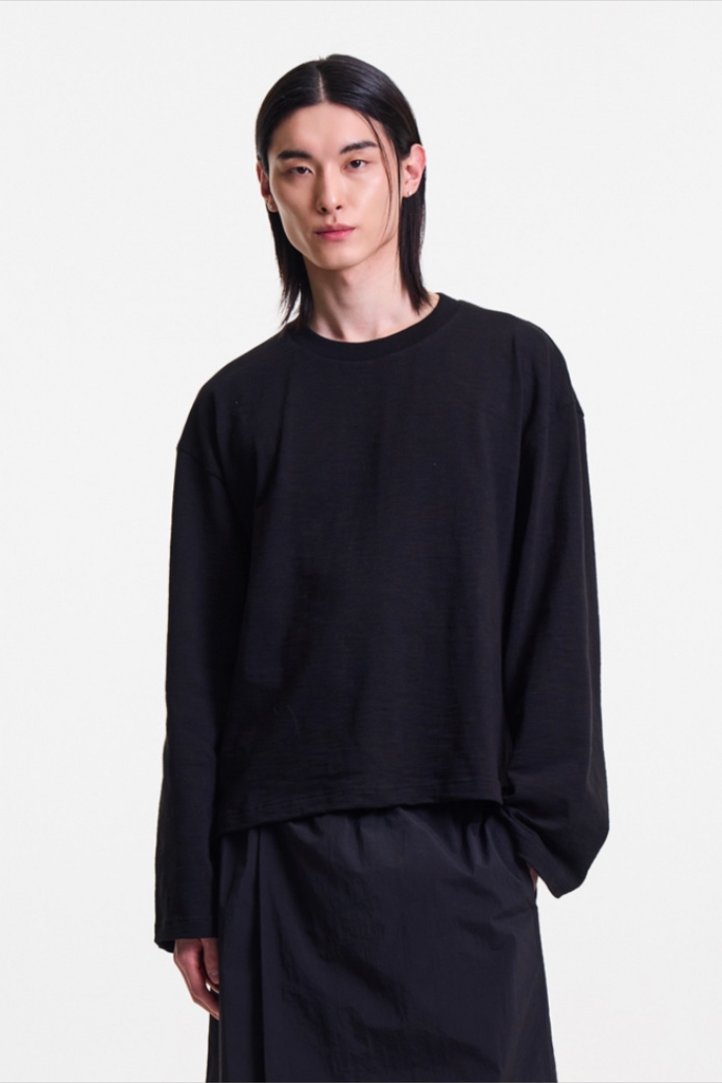 Merely Made - Slub Jersey Cropped T-Shirts (Coal Black)
