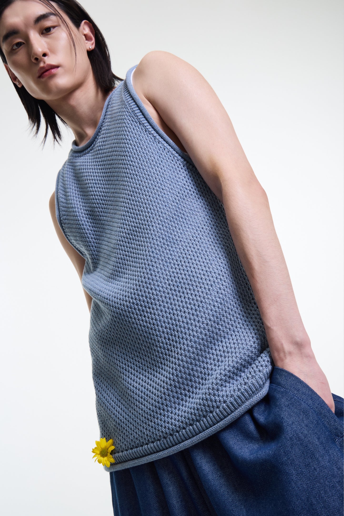 Merely Made Short Twill Two Tone Sky Blue Indigo - Short Coréen - Edgar Bdx