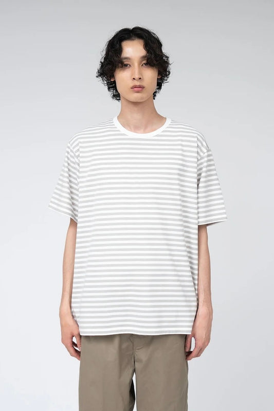 Nanamica - COOLMAX Stripe Jersey Tee (Sand Beige / White)
