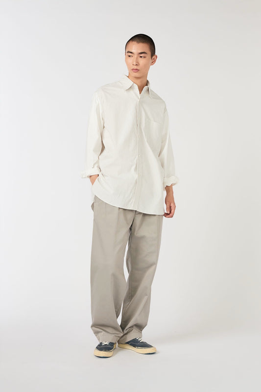 Pantalon Nanamica Light Gray - Double Pleat Chino Coton Bio - Japon