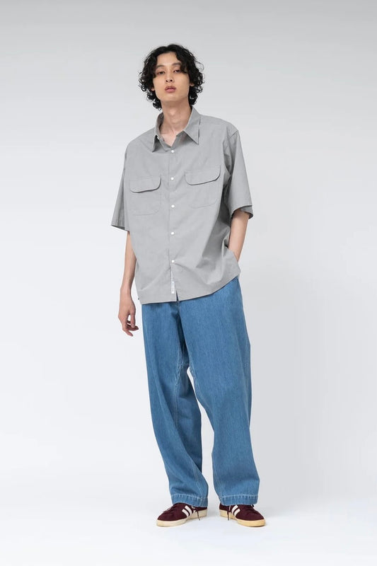 Nanamica - Regular Collar End On End S/S Shirt (Gray)