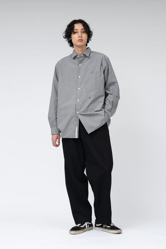 Nanamica - Regular Collar Gingham Check Wind Shirt (Navy)