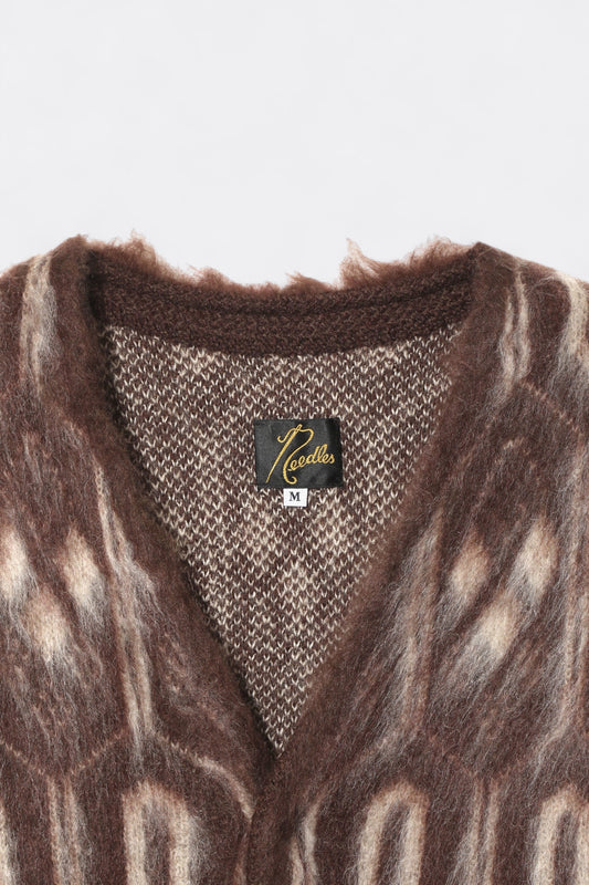 Needles - Mohair Cardigan Geometric (Burgundy)