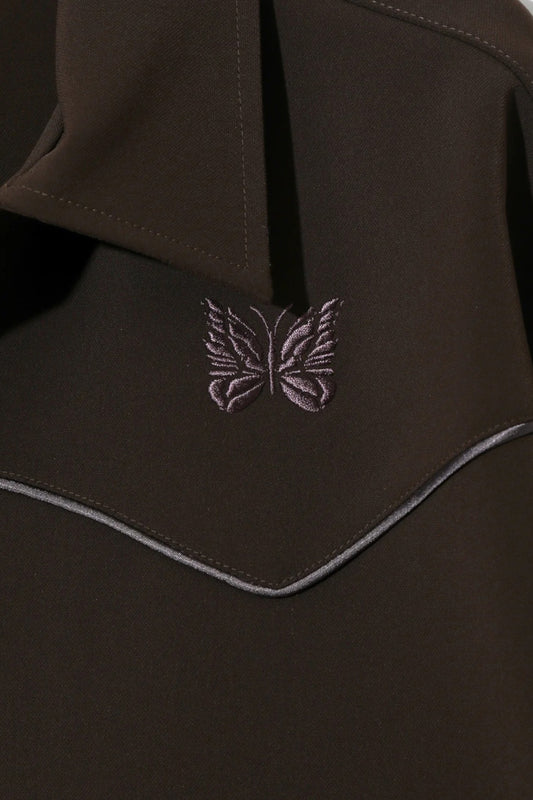 Needles Piping Cowboy Jacket Poly Double Cloth Brown - Veste Western Japonaise - Edgar Bdx