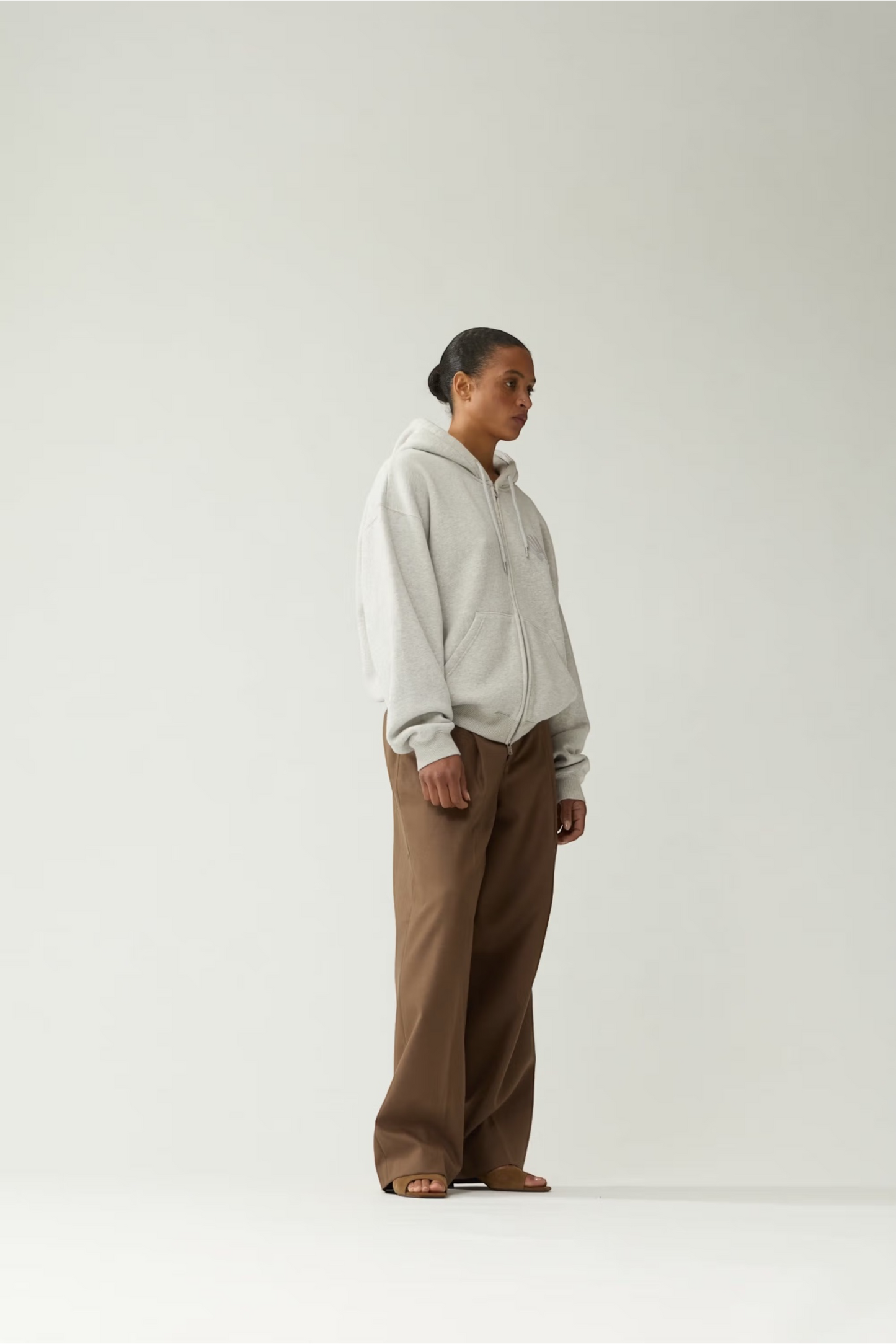 NEW AMSTERDAM SURF ASSOCIATION Chop Zip Hoodie Grey Melange | Hoodie Coton Premium | Edgar Bdx