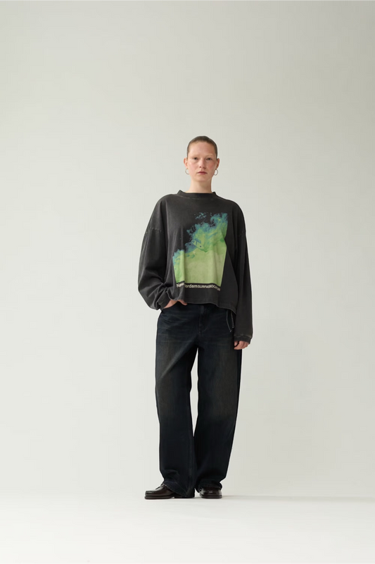 NEW AMSTERDAM SURF ASSOCIATION Heat Wave Longsleeve Tee Caviar | T-Shirt Coton Premium | Edgar Bdx
