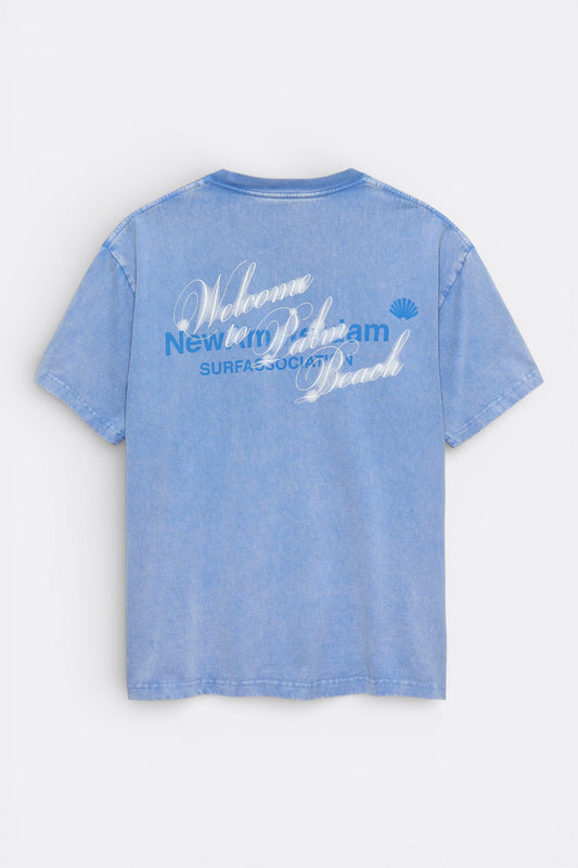 New Amsterdam Surf Association - Welcome To Palm Beach Tee (Blue)