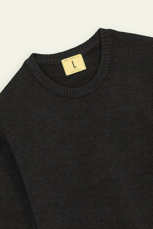 NITTO KNITWEAR Pull Youri Col Rond Anthracite | Edgar Bdx