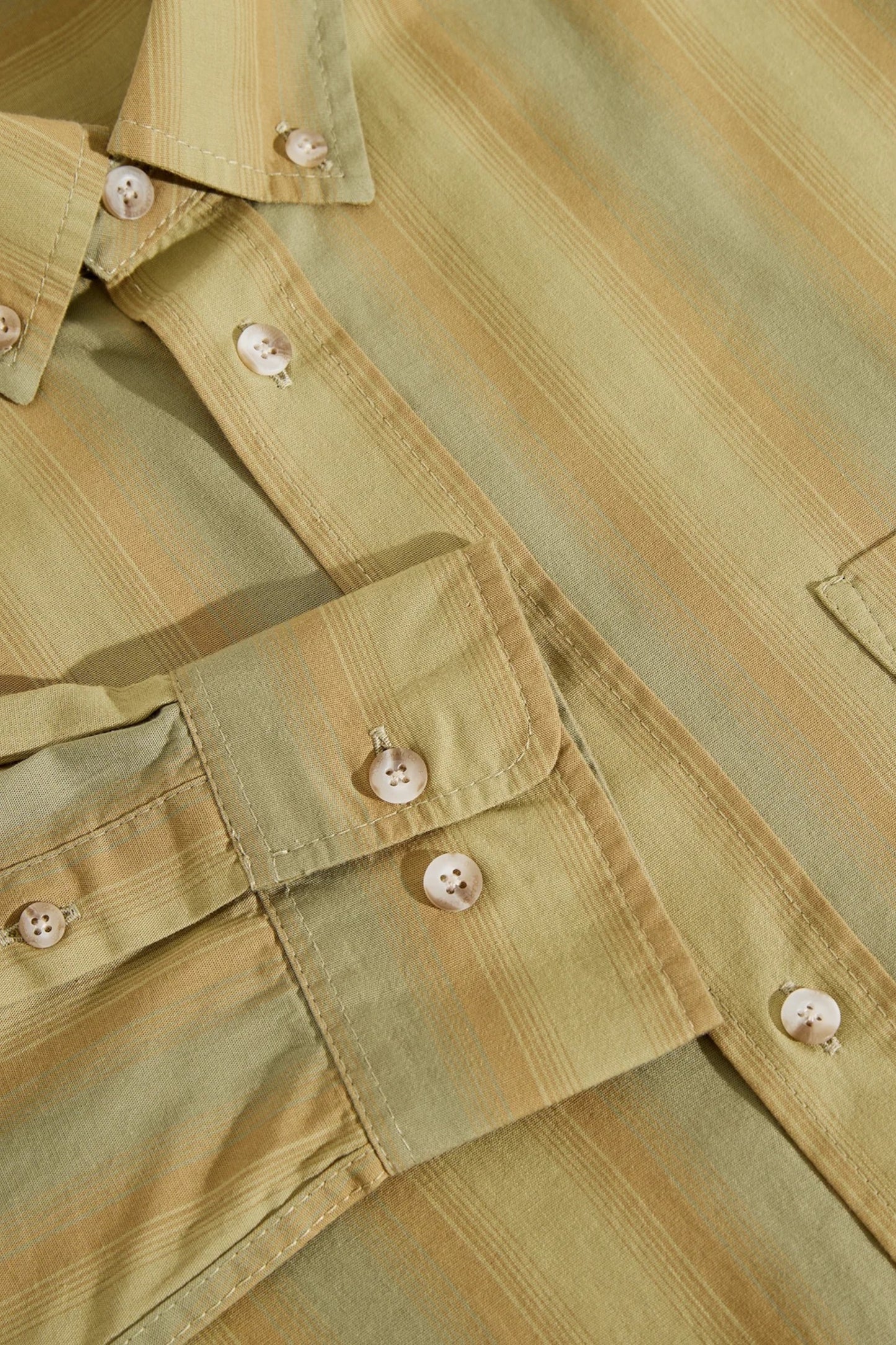 Polar Skate Co. Ben LS Shirt Green Stripe | Chemise Popeline Skate | Edgar Bdx