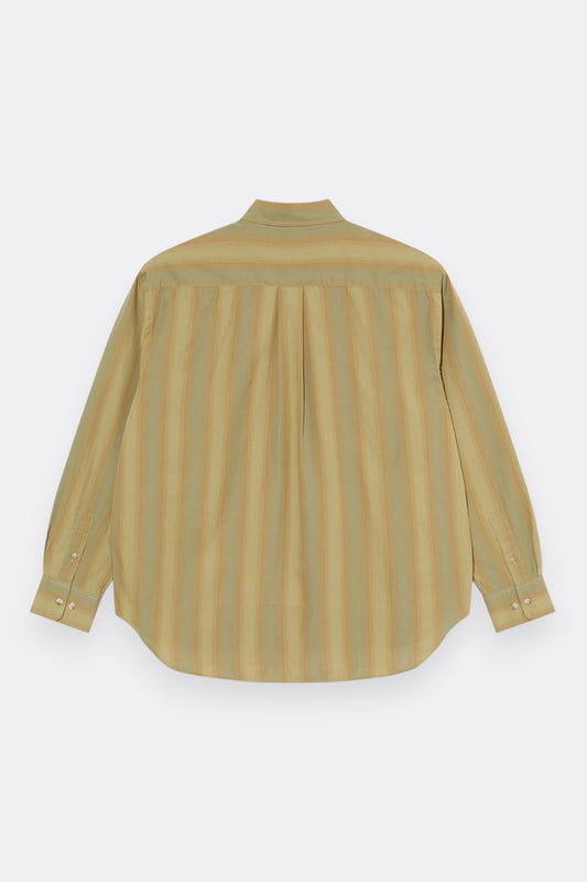 Polar Skate Co. Ben LS Shirt Green Stripe | Chemise Popeline Skate | Edgar Bdx