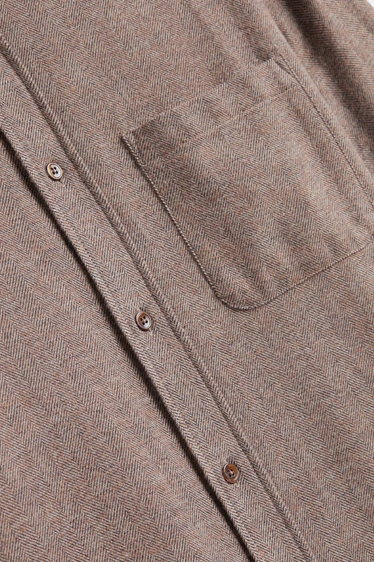 PORTUGUESE FLANNEL Espiga Shirt Brown | Chemise Chevrons | Edgar Bdx