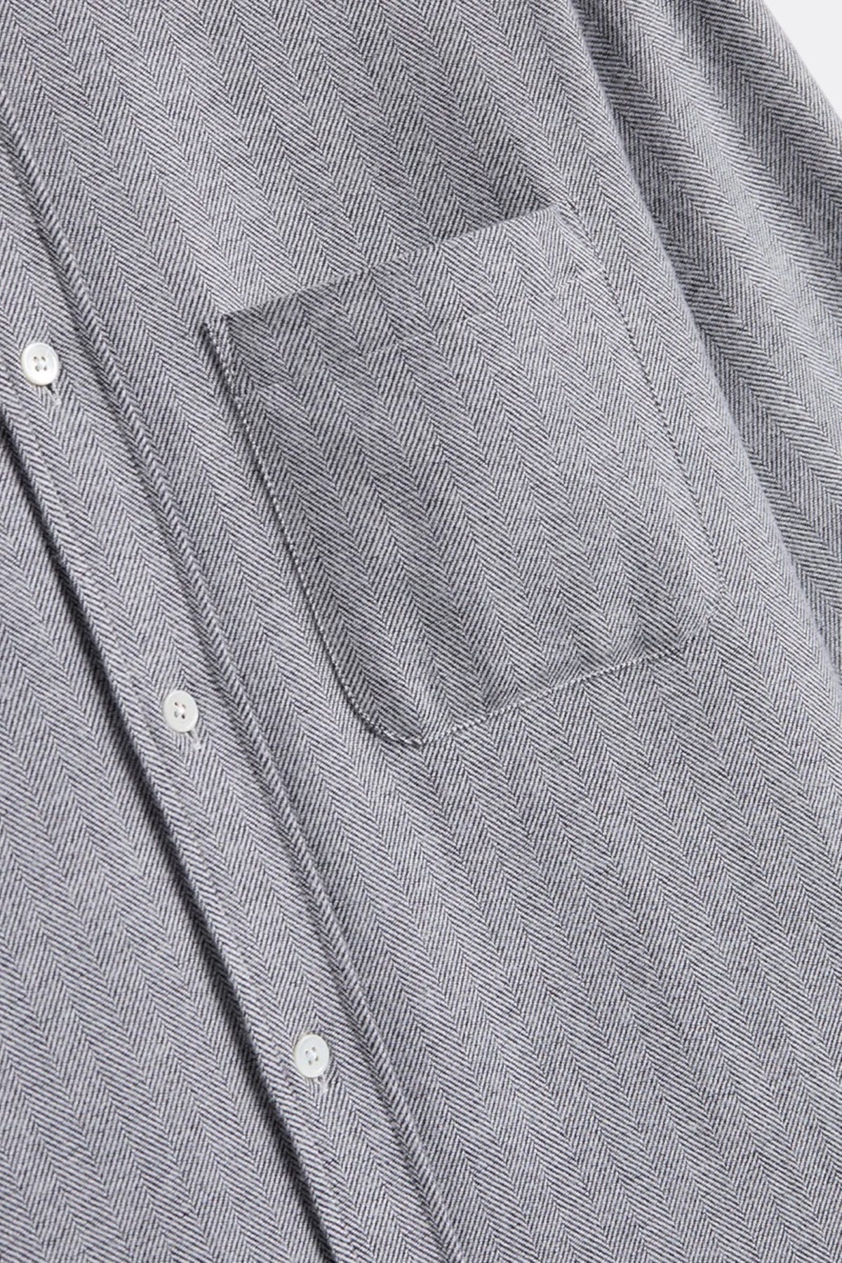 PORTUGUESE FLANNEL Espiga Shirt Grey | Chemise Chevrons | Edgar Bdx