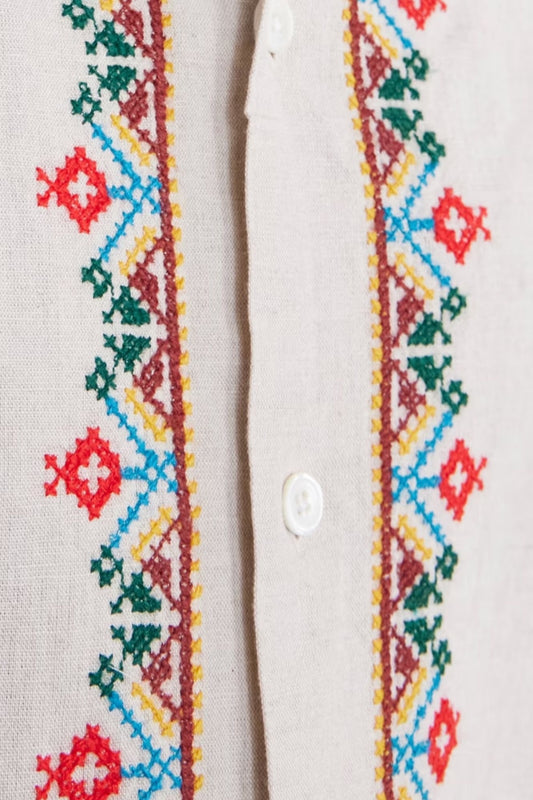 Chemise Folclore Embroidery Lin-Coton - Portuguese Flannel | Edgar Bdx
