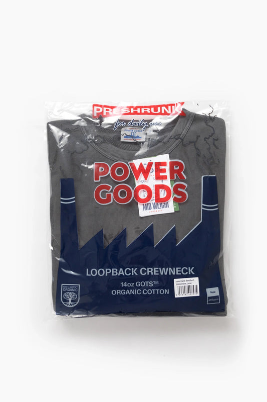 Power Goods - Loopback Crewneck (Washed Black)