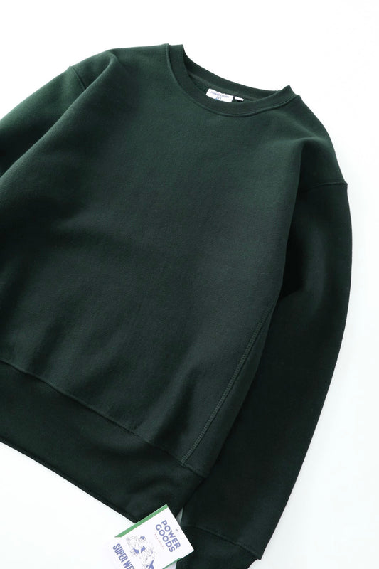POWER GOODS Super Weight Crewneck Forest Green | Edgar Bdx
