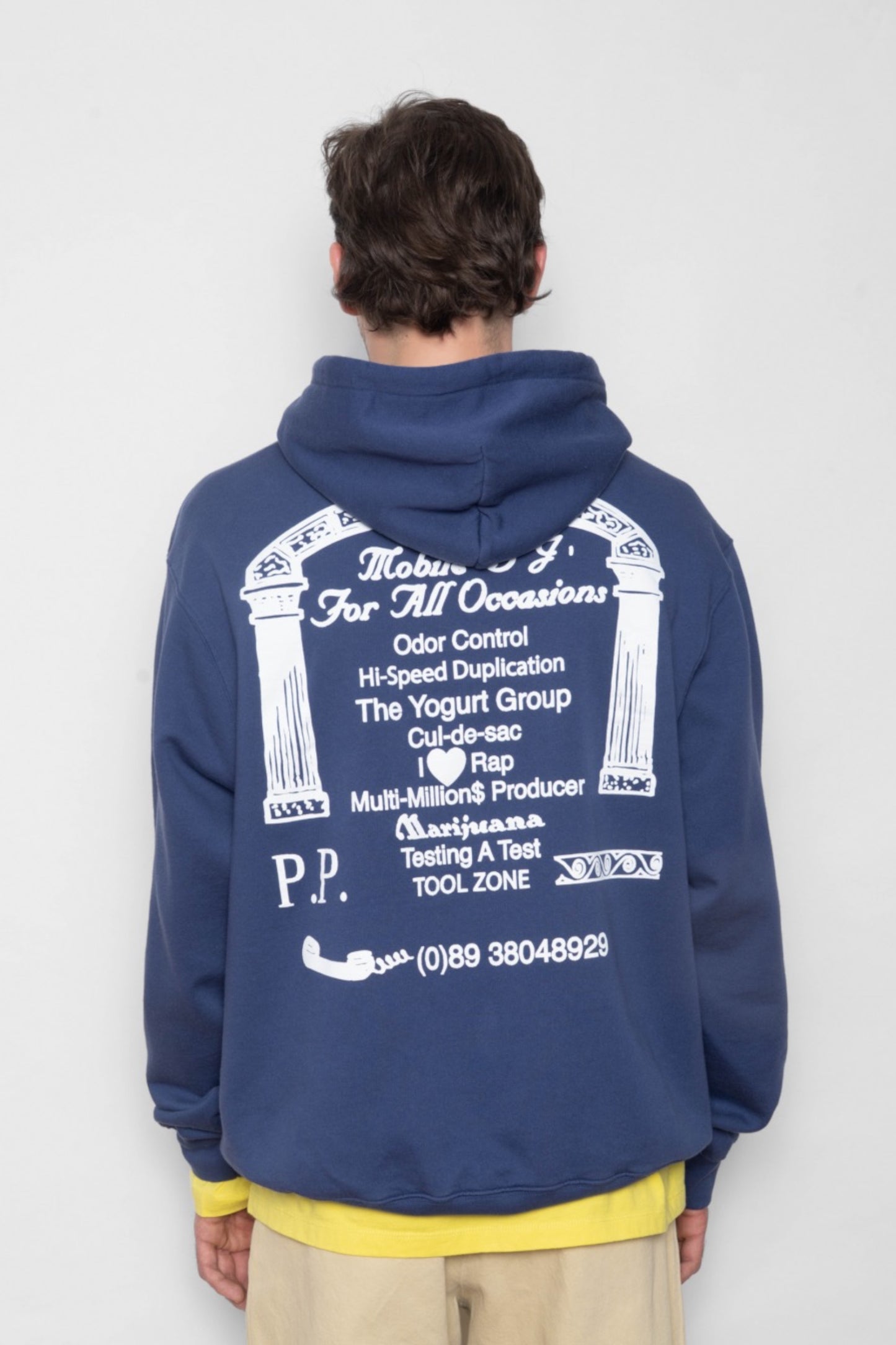 Public Possession Mobile DJ Hoodie Dark Blue | Sweat Capuche Coton Bio | Edgar Bdx