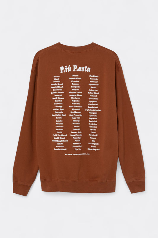Public Possession - PIU Pasta Crewneck (Dachsund Brown)