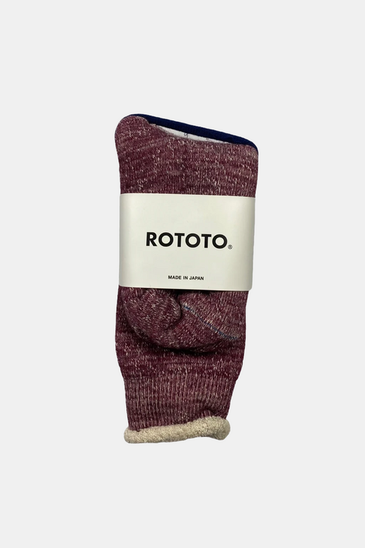 Chaussettes Rototo - Double Face Crew Socks (Grape)