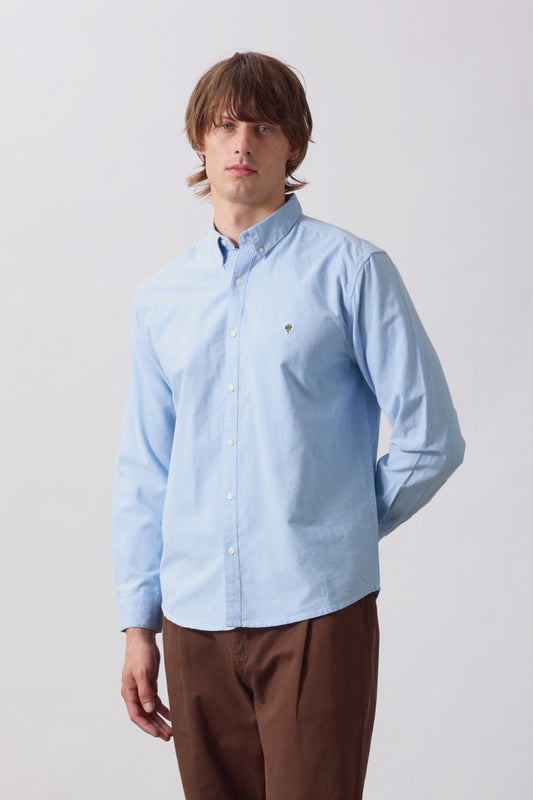 SERVICE WORKS Artichoke Oxford Shirt Blue | Chemise bio | Edgar Bdx