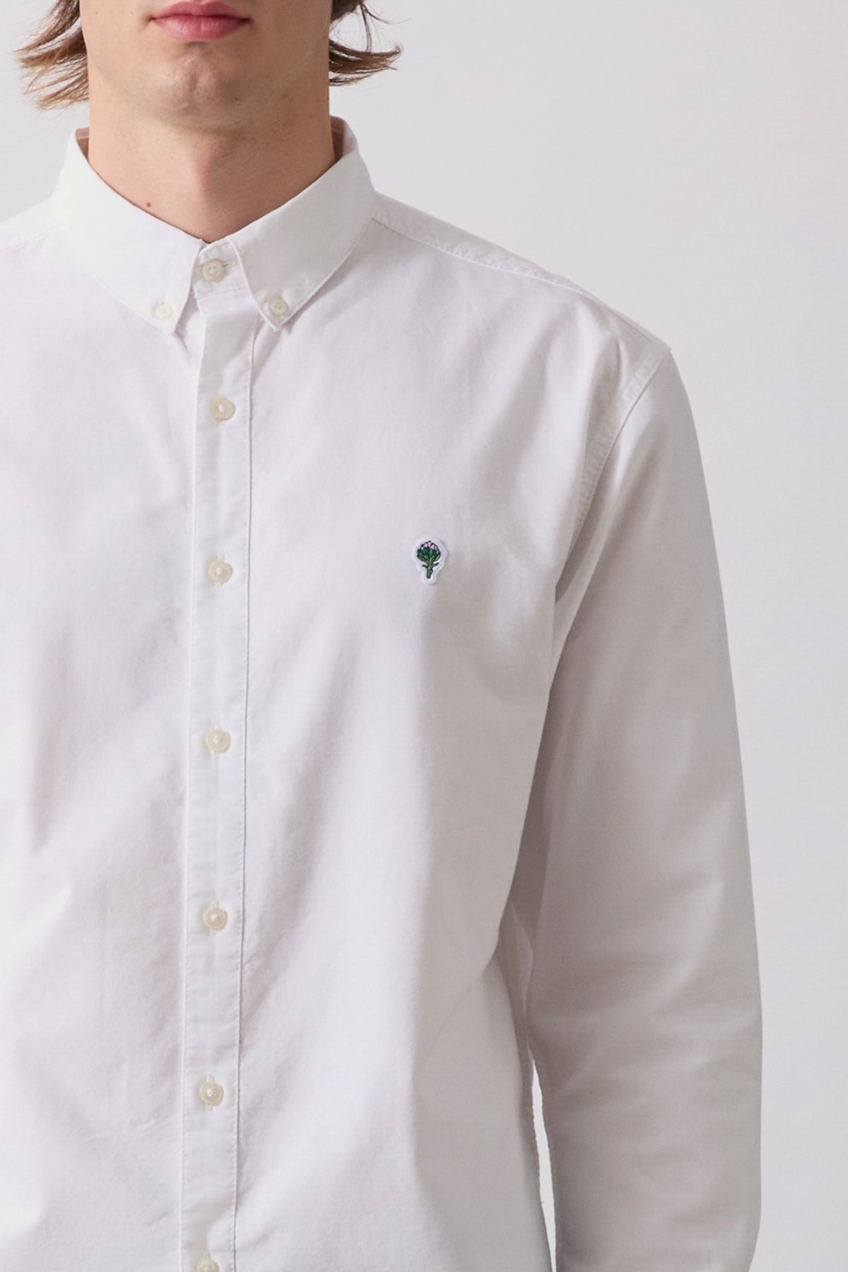 SERVICE WORKS Artichoke Oxford Shirt White | Chemise bio | Edgar Bdx