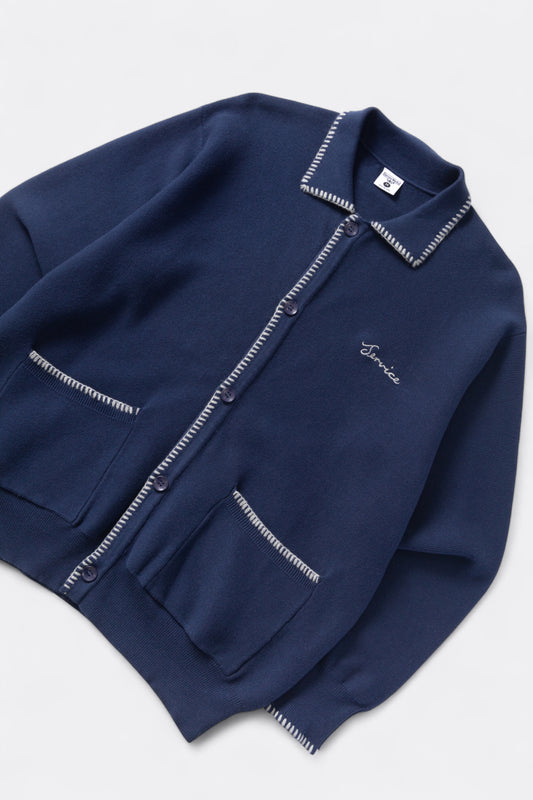 Service Works - Blanket Stitch Cardigan (Navy)