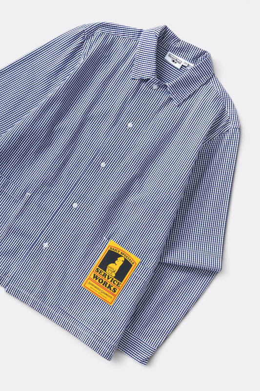 SERVICE WORKS Gingham Waiter Shirt Blue | Chemise bio | Edgar Bdx