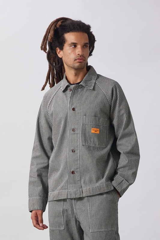 SERVICE WORKS House Gingham FOH Overshirt Black | Veste | Edgar Bdx