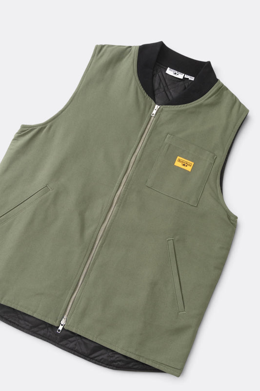 SERVICE WORKS Padded Work Vest Jacket Olive | Gilet | Edgar Bdx