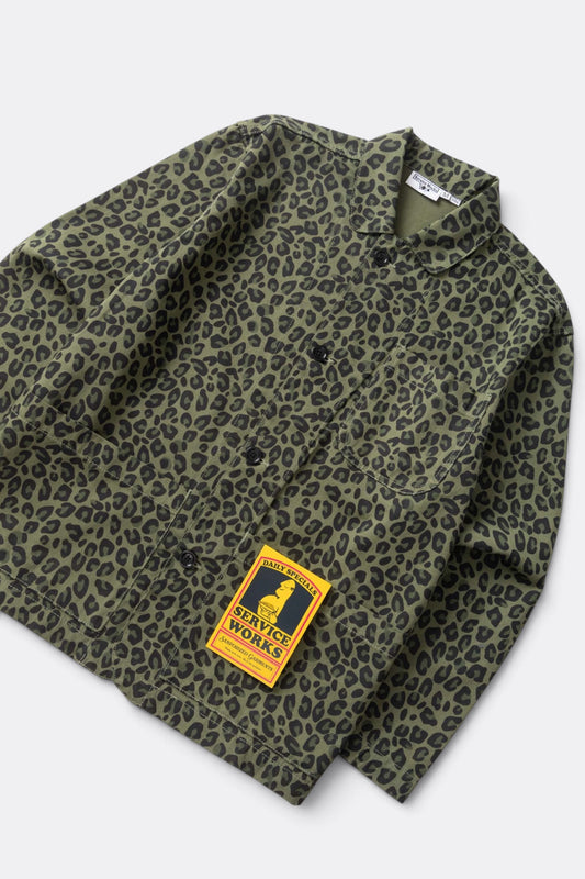 Service Works Patterned Easy Chef Shirt Green Leopard | Edgar Bdx
