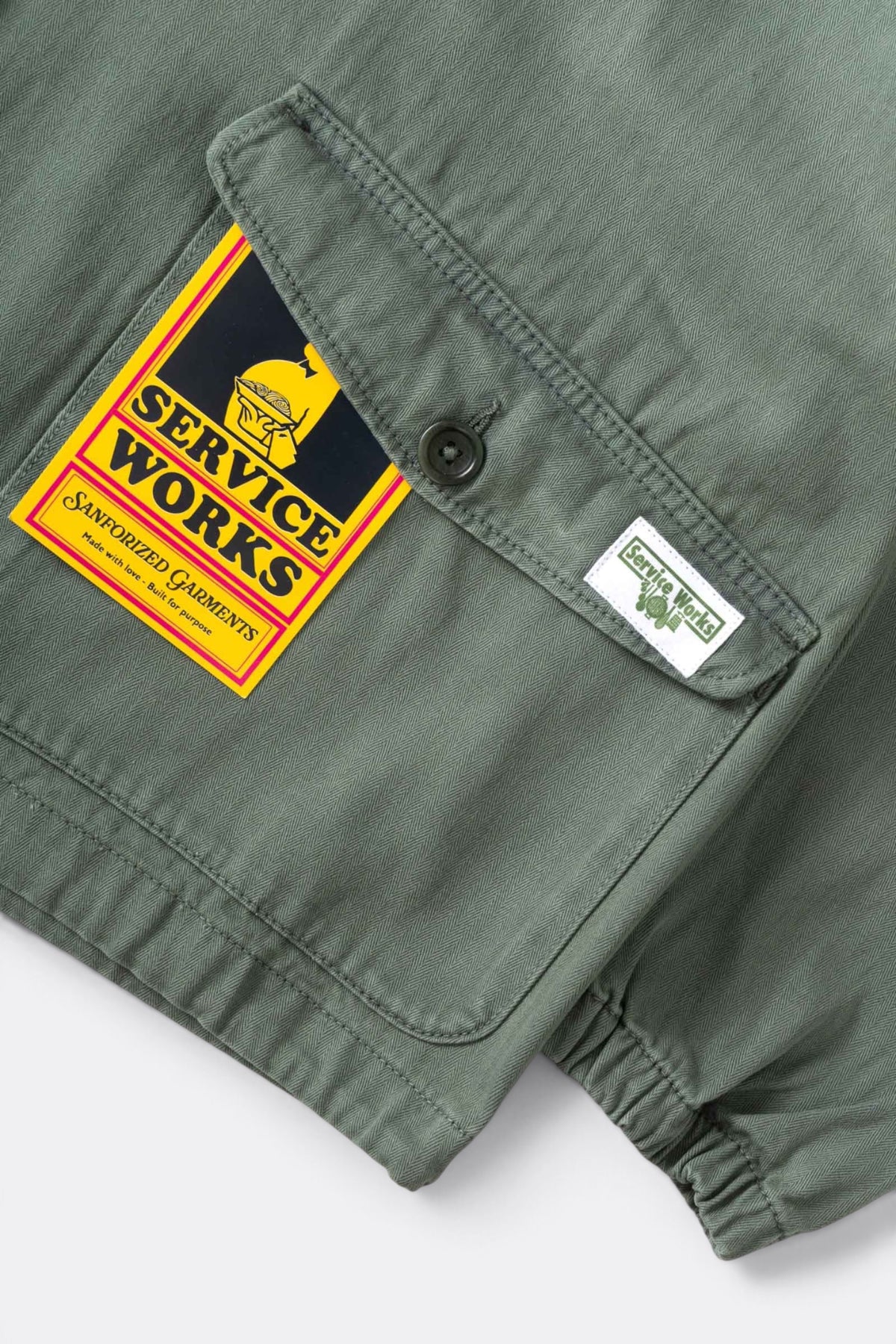SERVICE WORKS Pigment HBT Smock 2.0 Olive | Anorak coton | Edgar Bdx