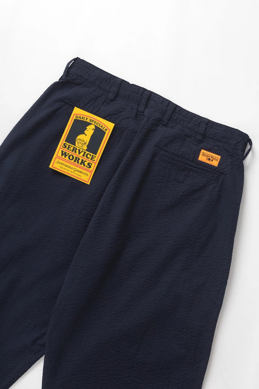 Service Works Seersucker Part Timer Pant Navy | Pantalon Coton Bio GOTS | Edgar Bdx