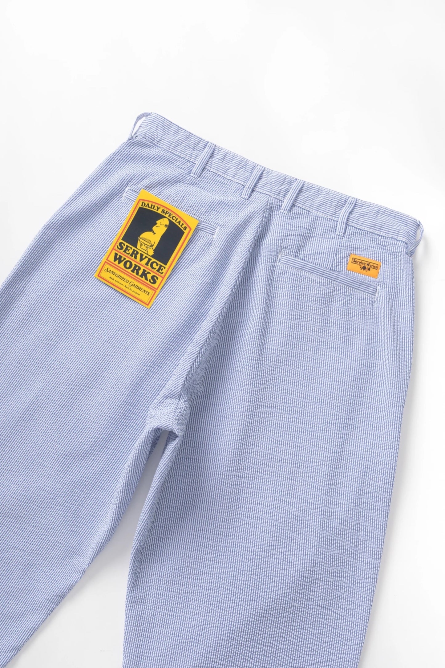 Service Works Seersucker Part Timer Pant Navy Stripe | Pantalon Coton Bio GOTS | Edgar Bdx