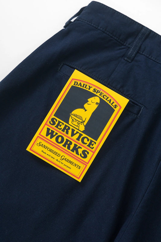 Service Works Twill Part Timer Pant Dark Navy | Pantalon Sergé Coton Bio | Edgar Bdx