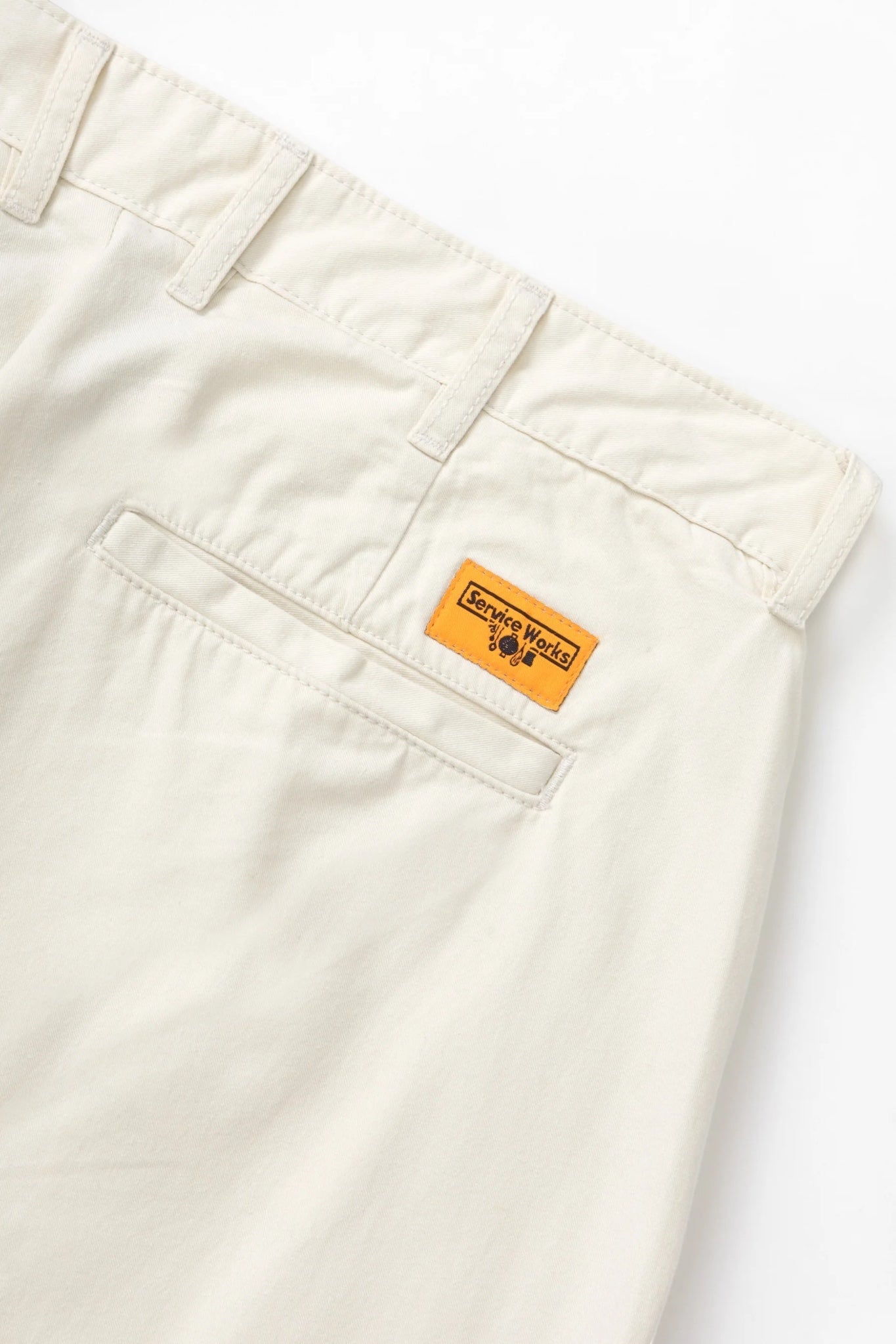 Service Works Twill Part Timer Pant Off White | Pantalon Sergé Coton Bio | Edgar Bdx