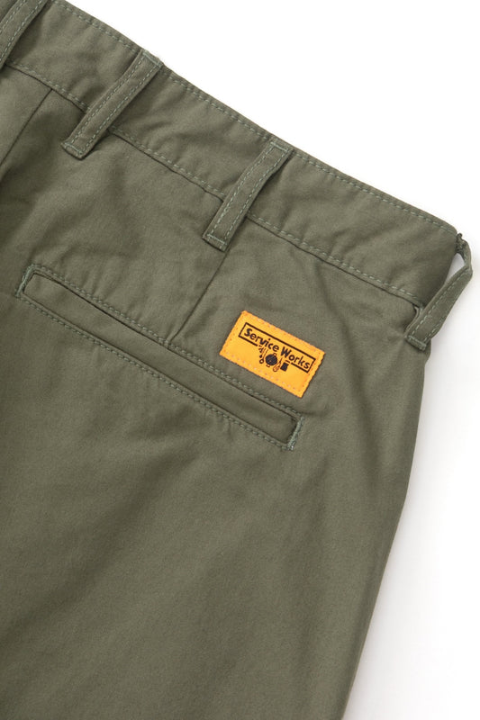 Service Works Twill Part Timer Pant Olive | Pantalon Sergé Coton Bio | Edgar Bdx