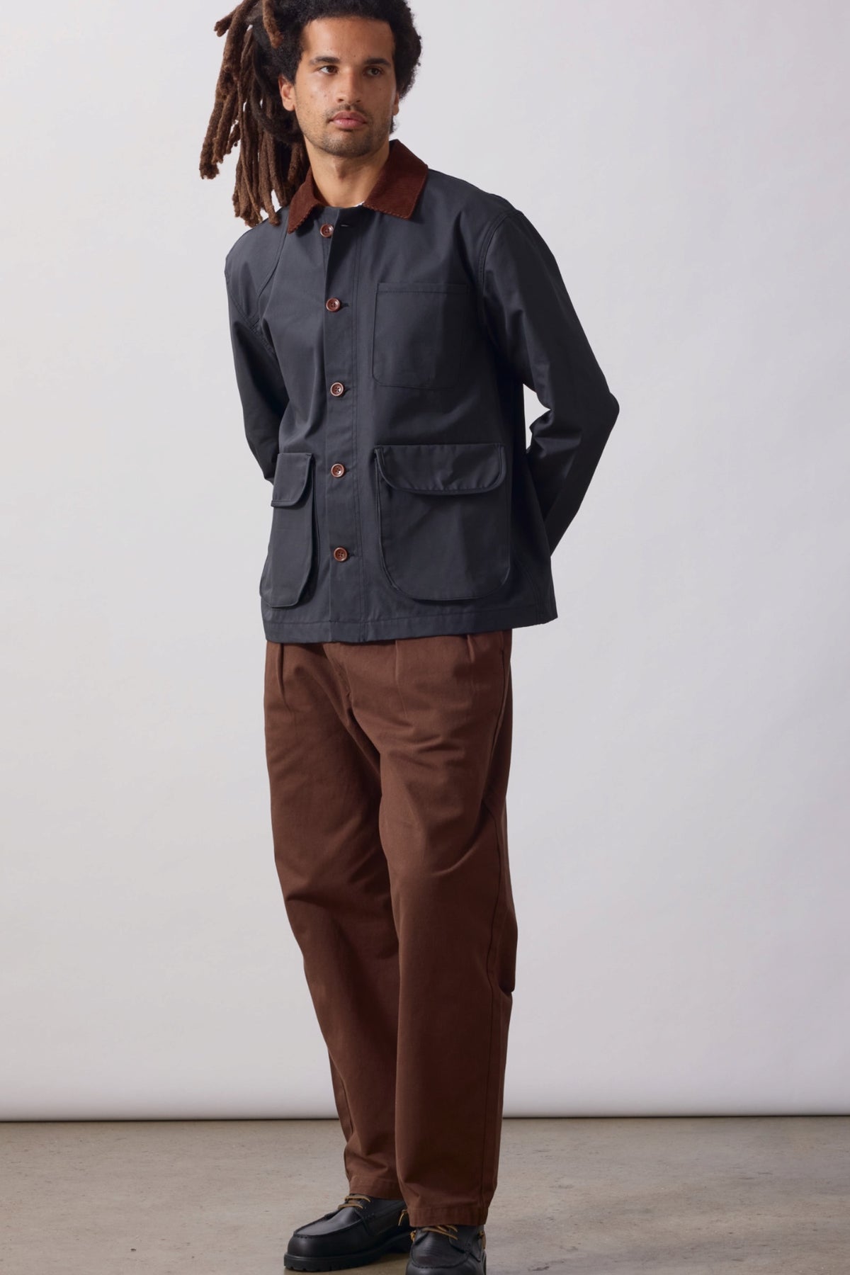 SERVICE WORKS Waxed Barn Jacket Black | Veste cirée | Edgar Bdx
