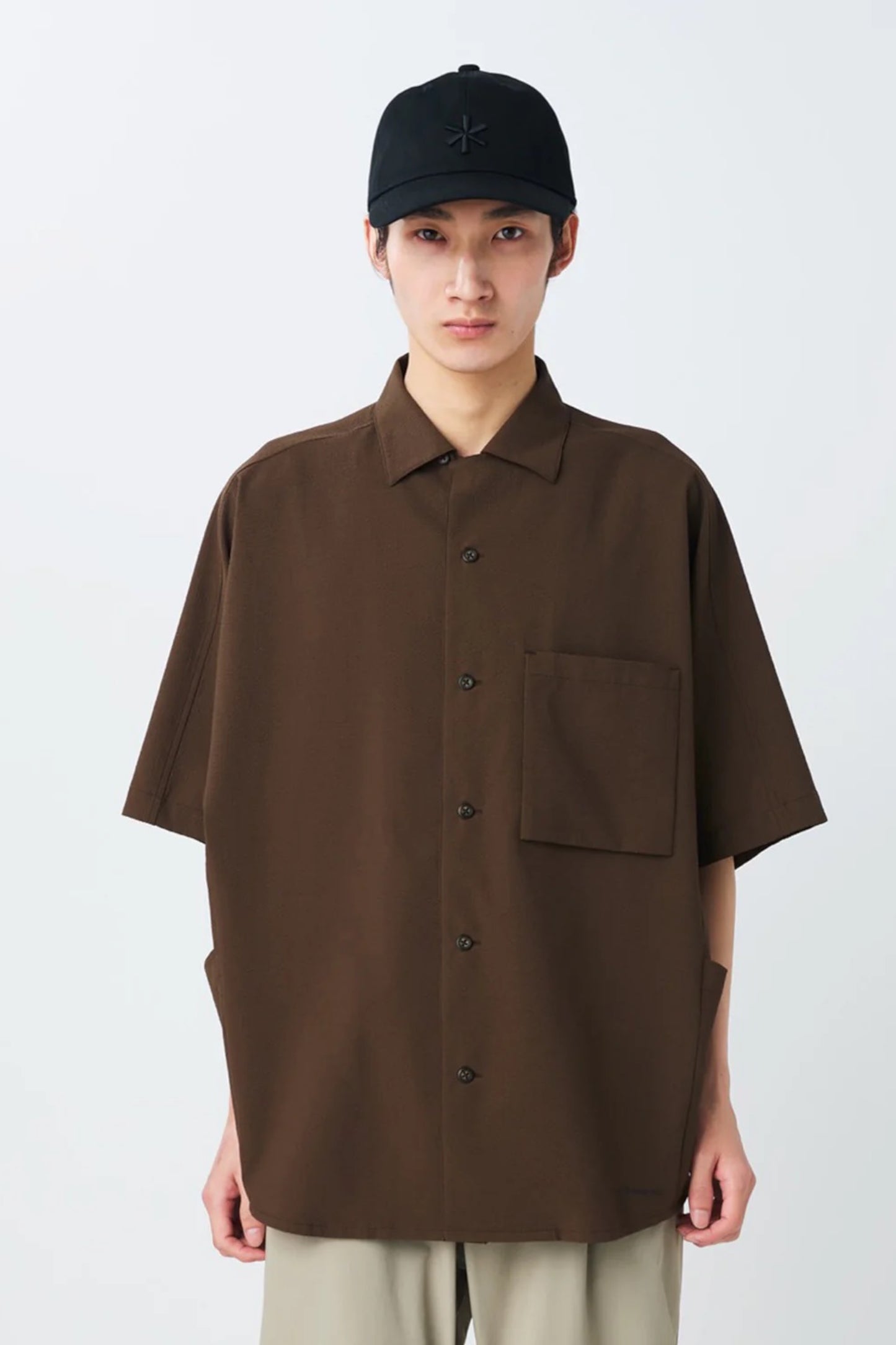 Snow Peak Airo Short Sleeve Shirt Brown | Chemise Tissu Airo UV Japon | Edgar Bdx