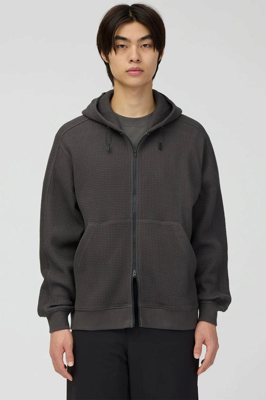 SNOW PEAK Heavyweight Waffle Zip Parka Charcoal | Sweat | Edgar Bdx