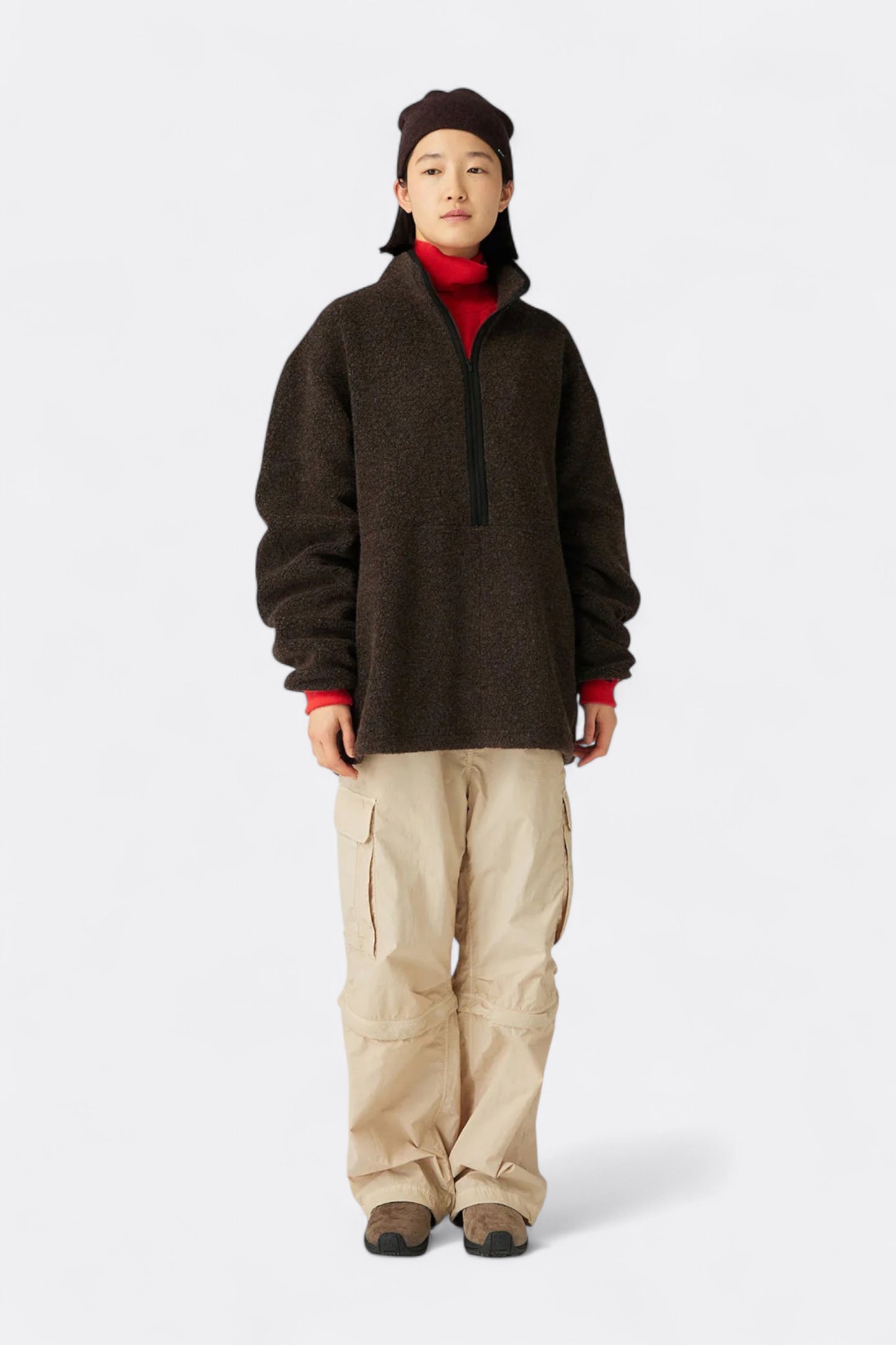 Snow Peak - Recycled Wool Boa Pullover (Dark Brown)