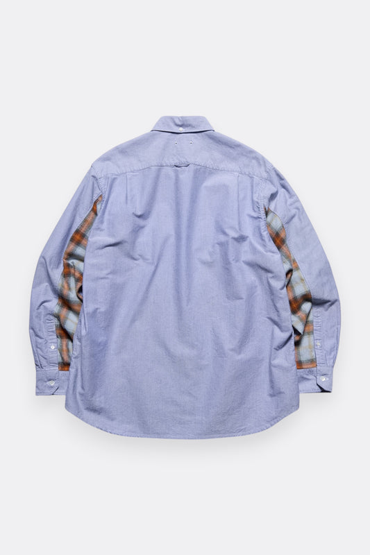 Sophnet Check Paneled B.D Shirt Navy | Chemise Coton Oxford Japon | Edgar Bdx