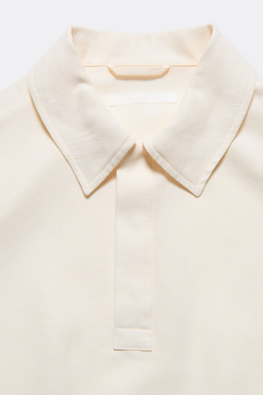 Sophnet Linen Mesh L/S Polo Off White | Polo Lin Rayonne Japon | Edgar Bdx